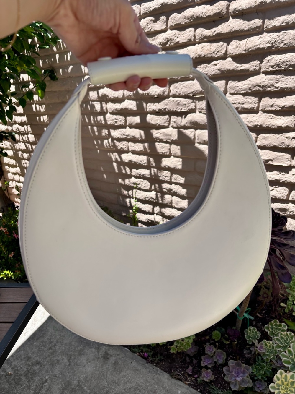 STAUD Moon Bag in Cream